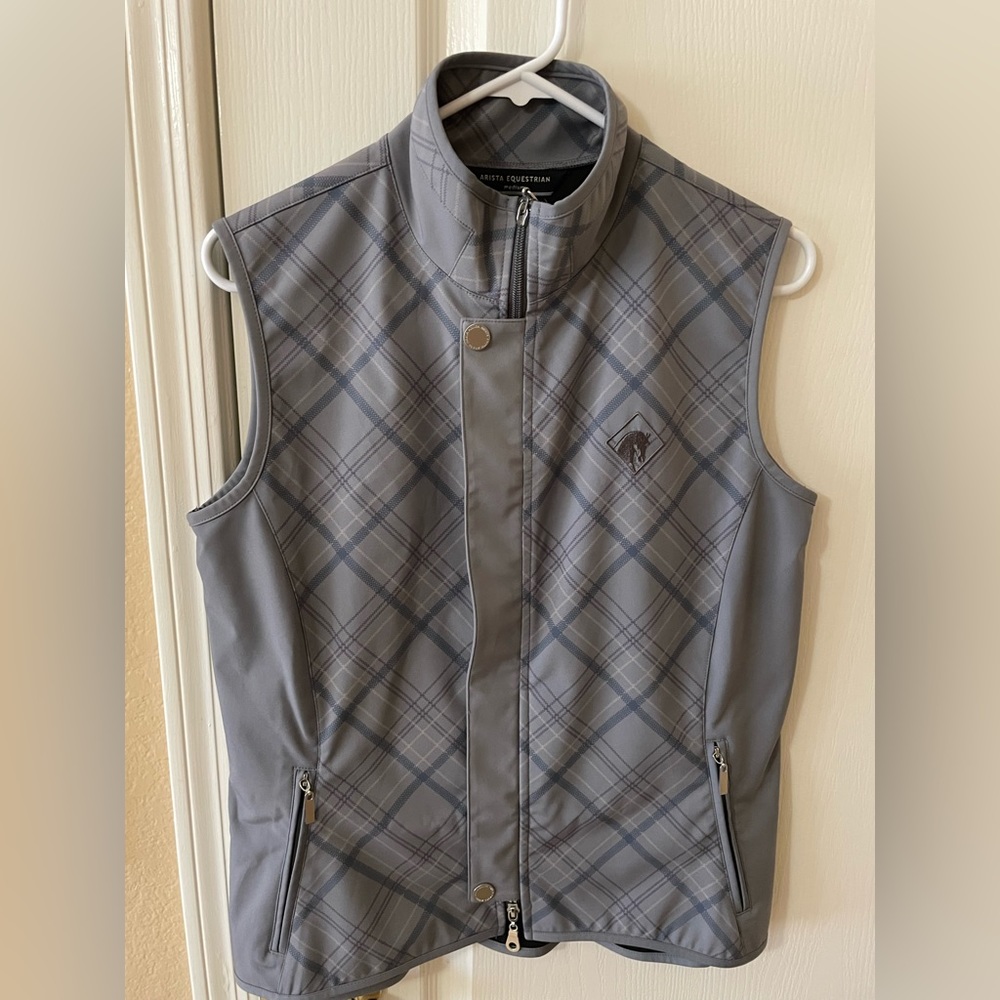 Arista equestrian Women’s Grey Plaid Softshell Vest SzM